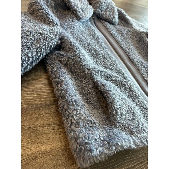 EUC Soia & Kyo DANIELA Faux Shearling Jacket Blue Size Medium Teddy Zip Coat - Picture 16 of 16